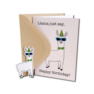 Funny Birthday Card and Sticker  | Llama Birthday Card | Happy Birthday Card