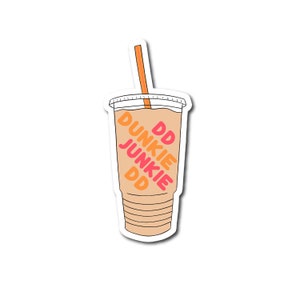 Dunkie Junkie Sticker | Coffee Sticker | Iced Coffee Sticker