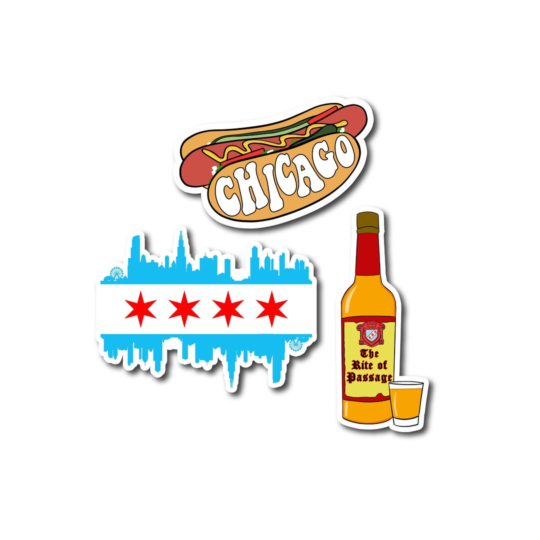 Chicago Sticker Pack I Love Chicago Stickers Chi Town Stickers Windy