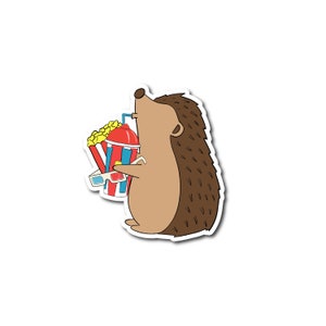 PopcornHog Sticker  | Cute Hedgehog Sticker | Vinyl Sticker