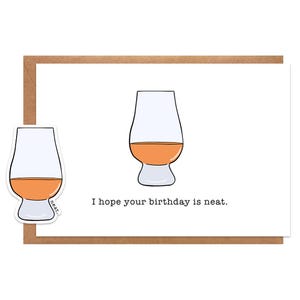 carte d'anniversaire whisky | J'espère que votre anniversaire est une carte d'anniversaire soignée | Carte d'anniversaire Bourbon |