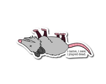 Playin' Dead Possum Sticker | Opposum Sticker | Funny Possum Sticker