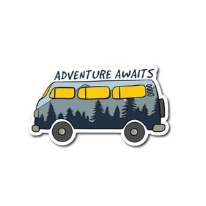 Adventure Awaits Sticker | Outdoors Sticker | Van Life Sticker
