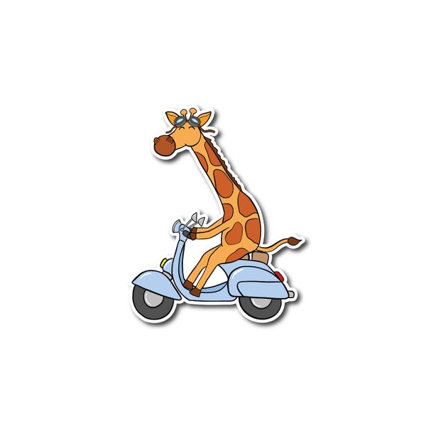 Scooter Giraffe Sticker | Scooter Sticker | Funny Giraffe Sticker