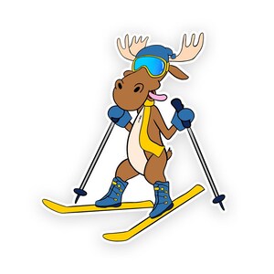 autocollant de ski d'orignal | autocollant orignal | autocollant de ski | Sticker casque de ski