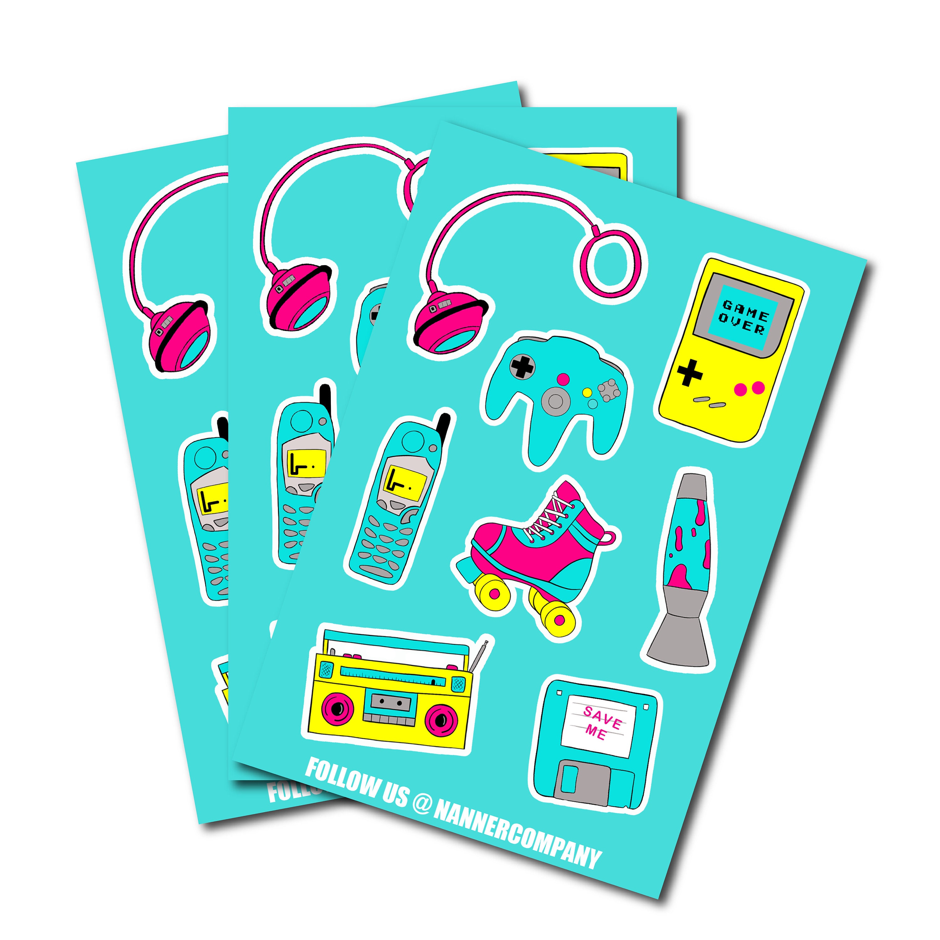 Nostalgia Sticker Sheet | 90s Stickers | Throwback Stickers - Etsy