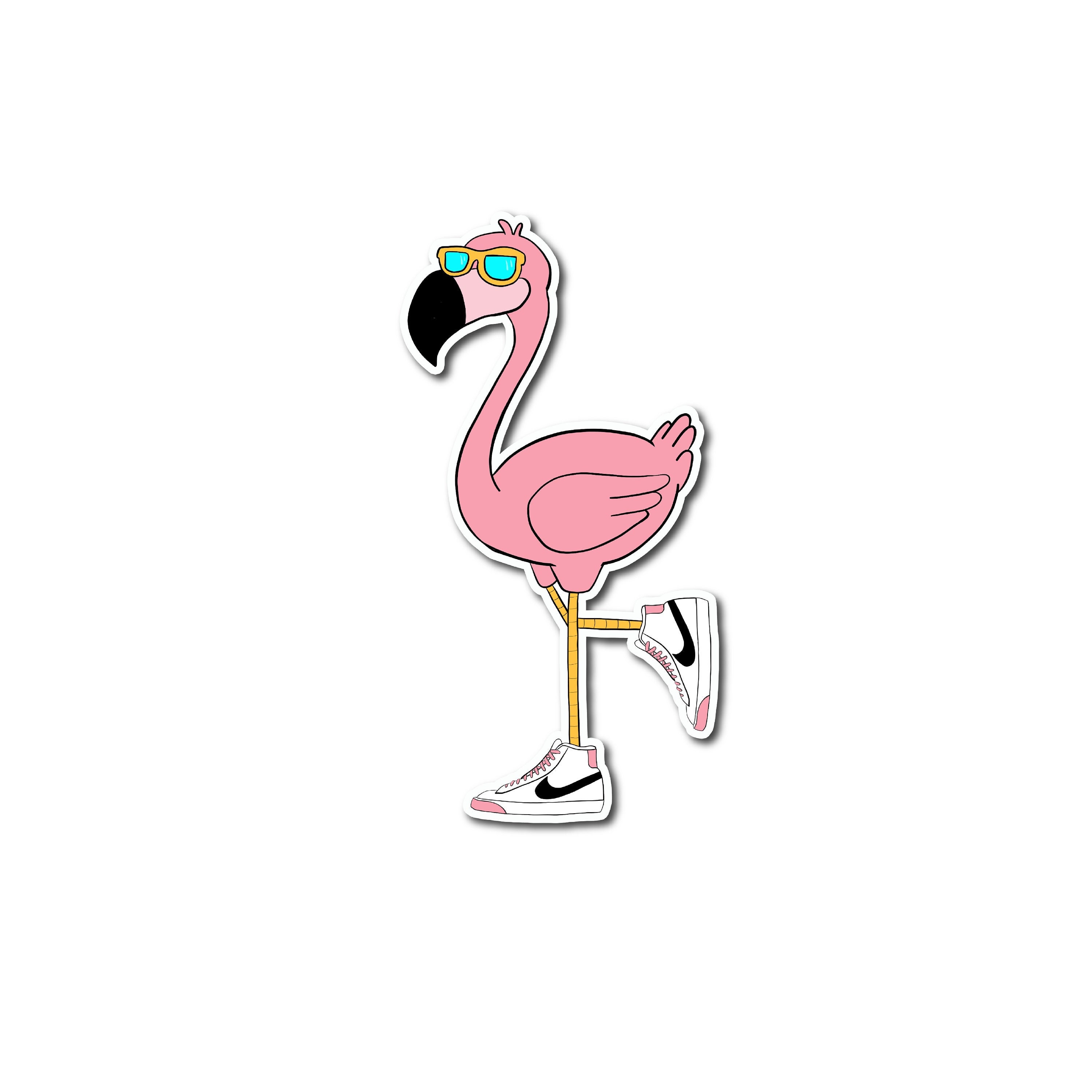 Flamingo Splatter-Name Drop Vinyl Sticker - Custom Decor