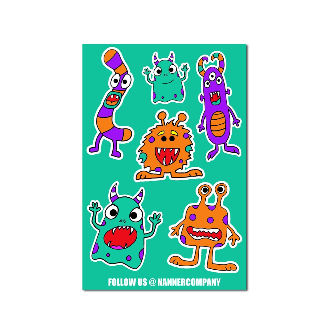 Little Monster Sticker Sheet | Hydroflask Stickers | Laptop Decals ...