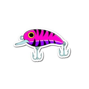 Pegatina de vinilo de señuelo de lubina rosa / pegatina de pesca de lubina / calcomanía de vinilo / pegatina más fresca