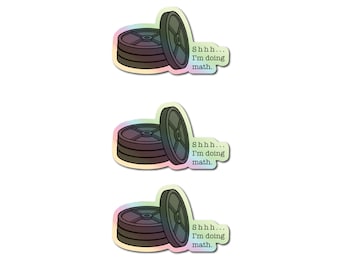 Paquete de pegatinas holográficas "Shhh, estoy haciendo matemáticas" / Paquete de pegatinas de crossfit / Pegatinas de levantamiento de pesas / Pegatinas de gimnasio / Pegatinas de fitness