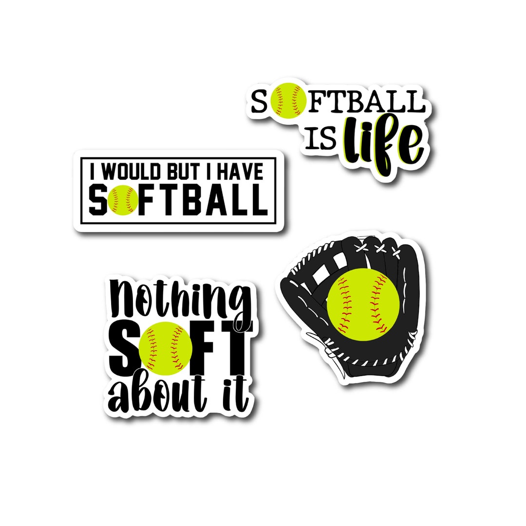 Softball Sticker Pack Softball Player Stickers I Love Softball Stickers