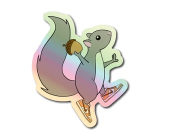 Squeakers the Sneaker Squirrel (Holographic) Sticker | Holographic Sticker