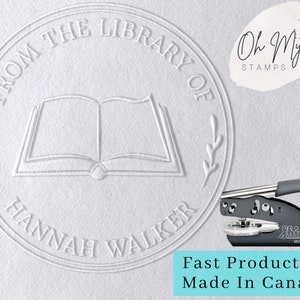 From the library of embosser, Custom Embosser Stamp,Book Embosser,Library Stamp, Monogram Embosser Stamp image 1