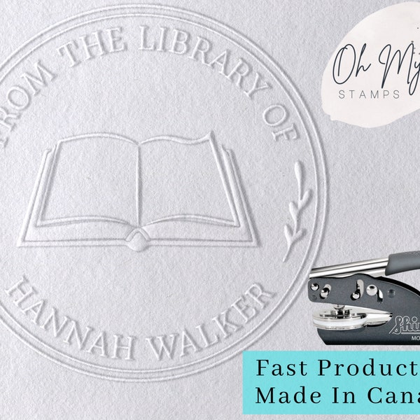 From the library of embosser, Custom Embosser Stamp,Book Embosser,Library Stamp, Monogram Embosser Stamp