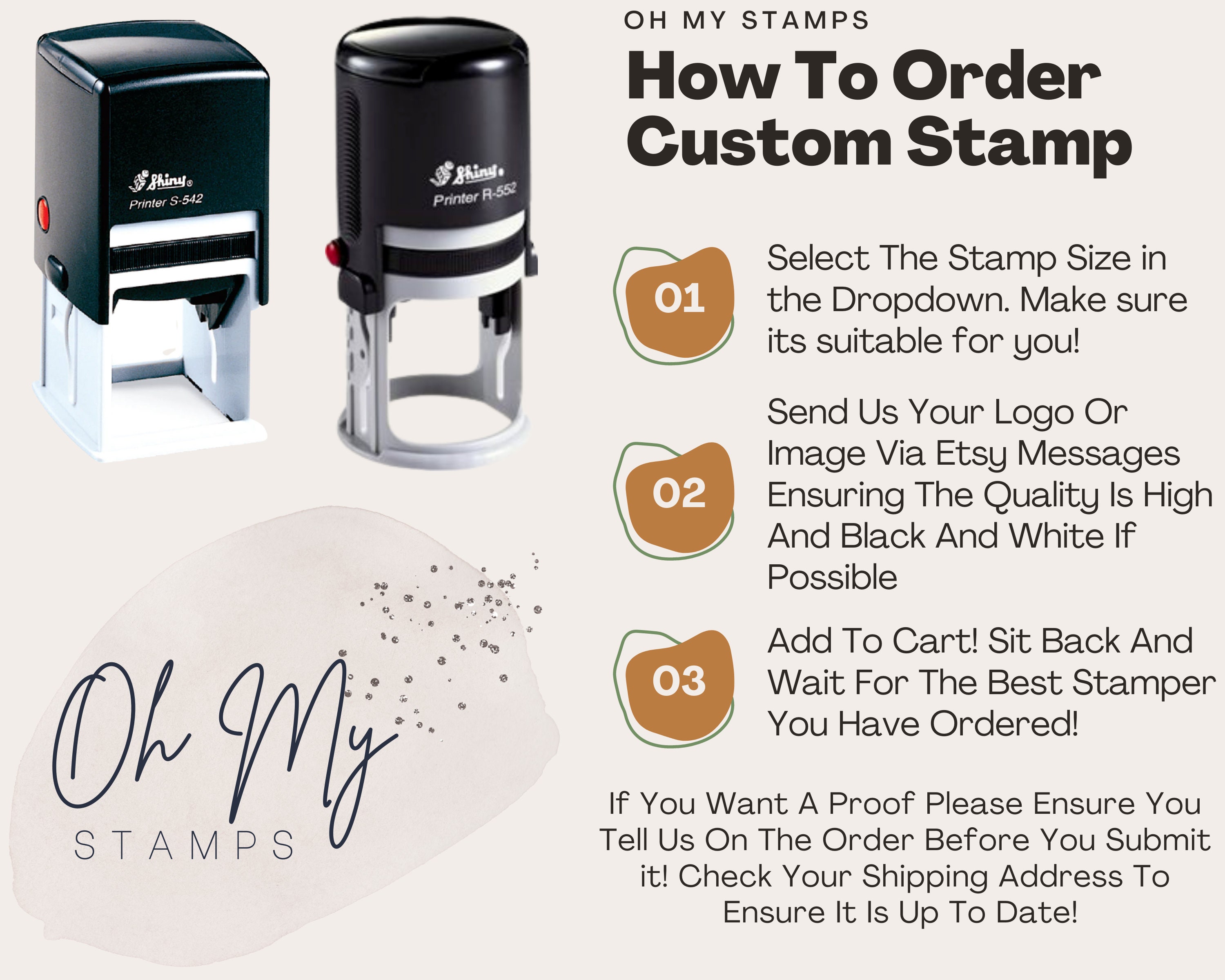 Custom Round Logo Stamp Personalized Stamp Business Stamp Etsy