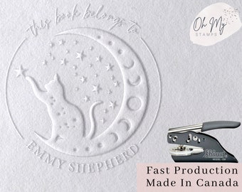 Custom Book Embosser, This Book Belongs To, From The Library Of Embosser, Monogram Embosser Stamp, Library Book Stamp, Book Lover Gift