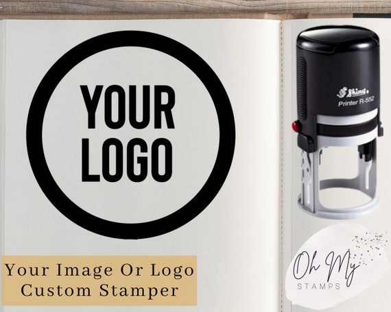 Custom Round Logo Stamp, Personalized Stamp, Business Stamp, Self Ink,  Branding Stamp, Rubber Stamps Self Inking Large Small Medium