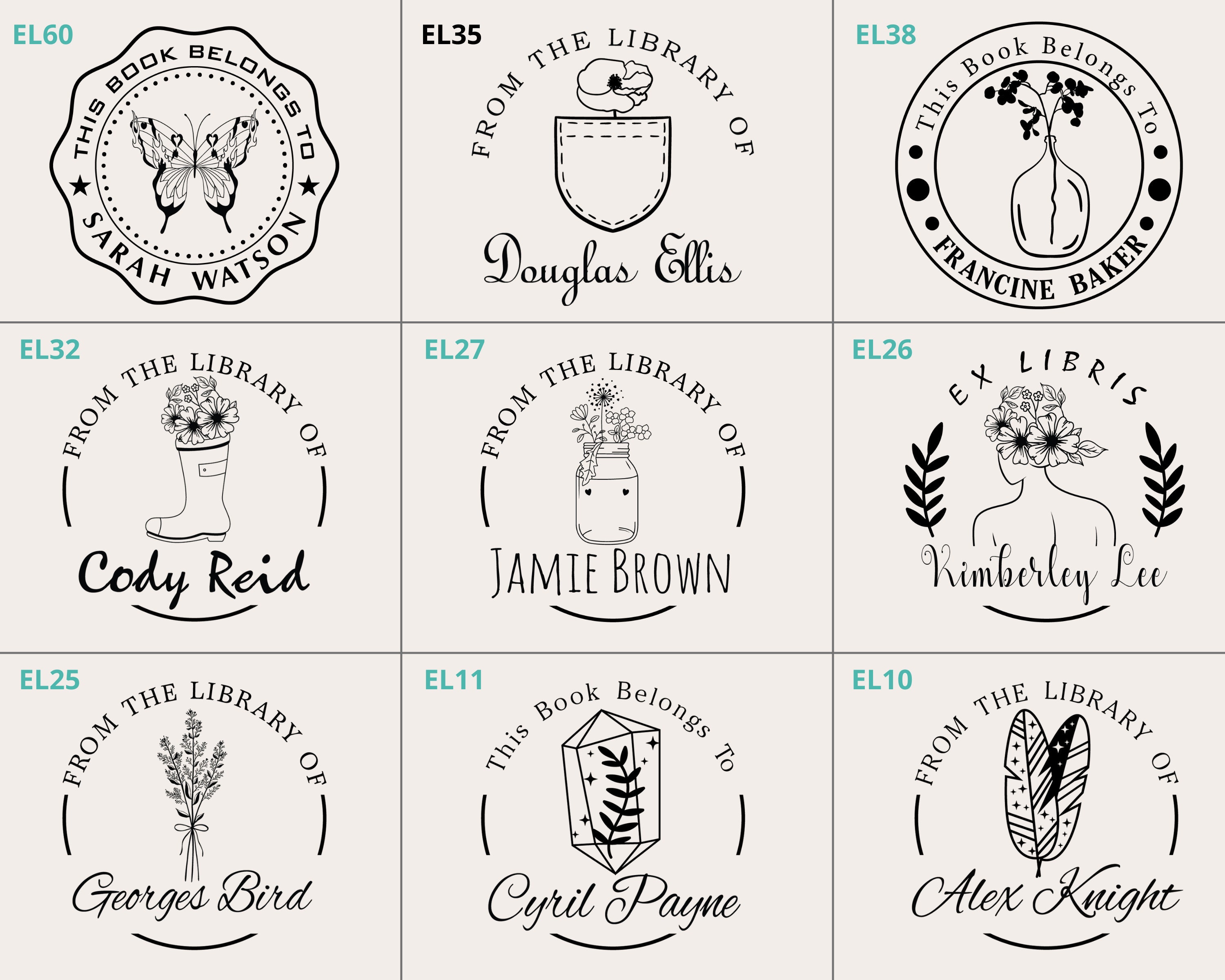 Book Embosser Modern Embosser From the Library of This Etsy Canada