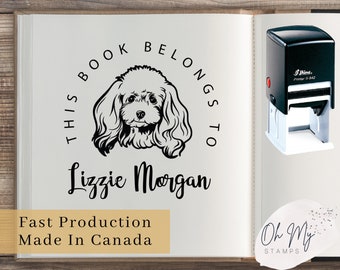 This Book Belongs To Custom Library Stamp, Dog Book Stamp, Custom Book Stamp, Stamp Self Inking Stamp, Puppy Book Stamp