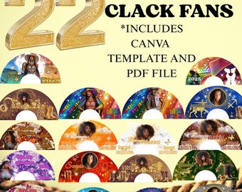 22 Editable clack fan Bundle for dukes and boots, memorial, zodiac signs, and pride! *includes pdf and Canva templates.