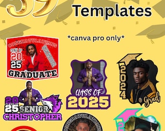 59 Editable premade Graduation Fans *canva pro only *
