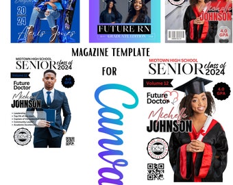 Editable canva Graduate magazine and Newspaper template Bundle  2025 * senior*