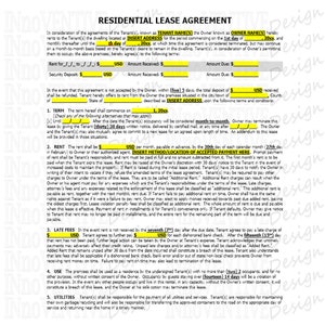 RESIDENTIAL LEASE for Landlords & Property Managers