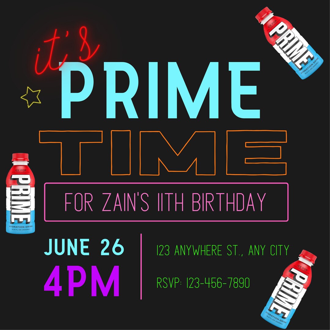 Personalised Prime Invitation Digital File KSI Logan Paul Etsy