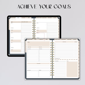 SUNDAY Start Undated Digital Planner | Hyperlinked Digital Planner ...