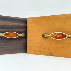 Quantity: 1 - Vintage Tortoise Shell Drawer Pull - Brass Art Deco Furniture Handle