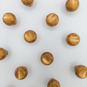 Quantity: 1 - Solid Brass Vintage MCM Furniture Knobs - Distressed Or Polished - Mid Century Modern Round Drawer Handles