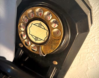 Vintage Art Deco Jukebox Rotary MonoPhone circa 1930s Automatic-Electric Bakelite Telephone