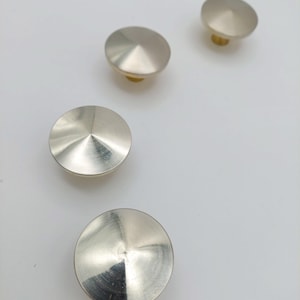 Quantity: 1 - Polished Chrome Drawer / Cabinet Pull - Mid-Century Modern 1.75" Convex Round Knob - Woodmark