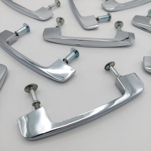 Quantity: 1 - Retro MCM Chrome Handles / Vintage Atomic Wide Drawer Pulls