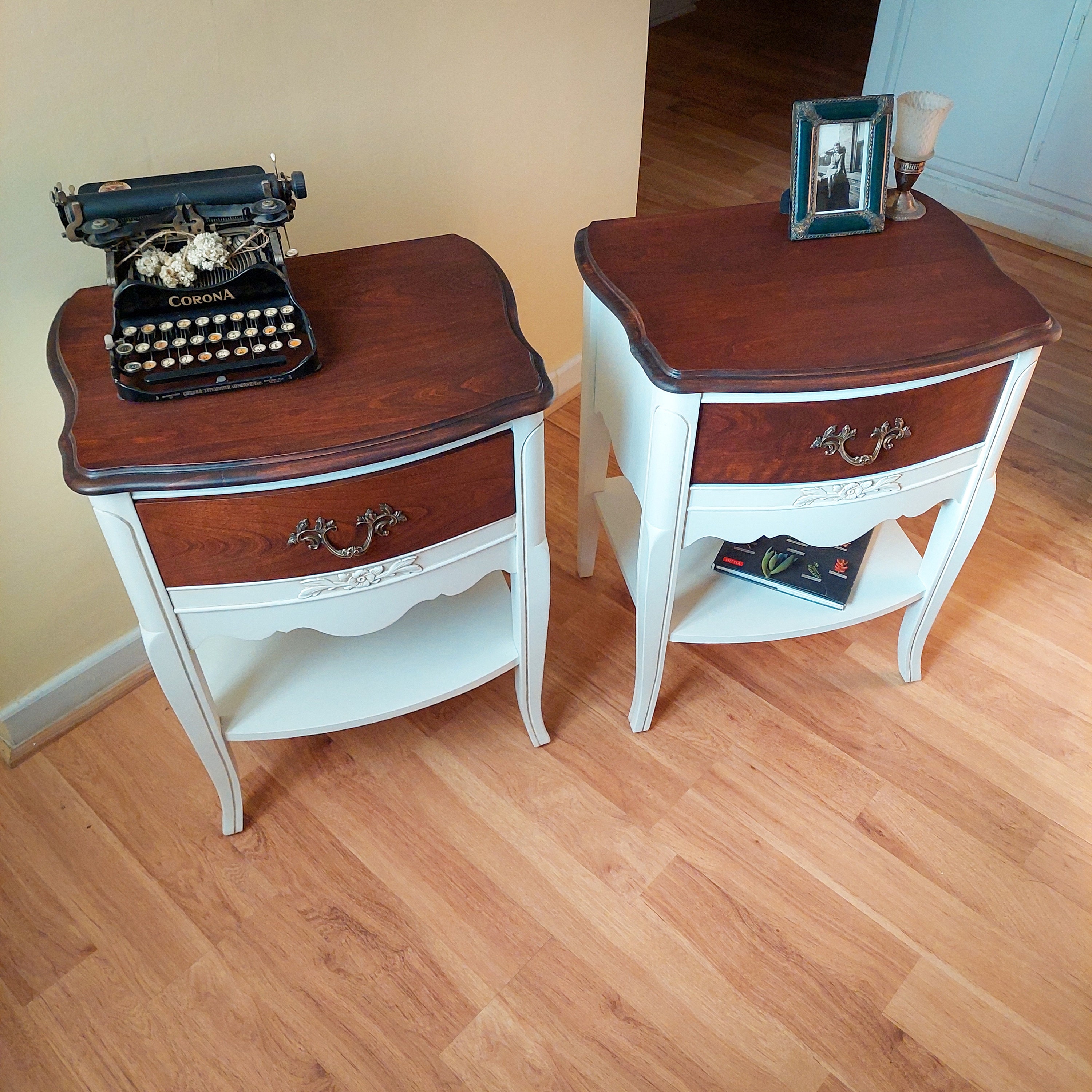 French Provincial / Farmhouse Style Nightstands / Living Room End ...