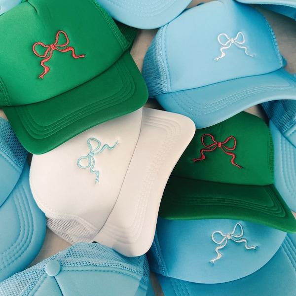 Embroidered Bow Trucker Hat