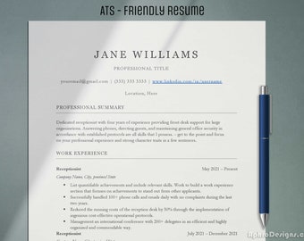 Professionele ATS CV Sjabloon voor Microsoft Word, Schoon, Modern, Professioneel CV