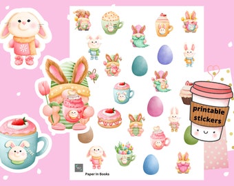 Easter Gnome Stickers, Cricut PNG, Planner Stickers (Digital Download)