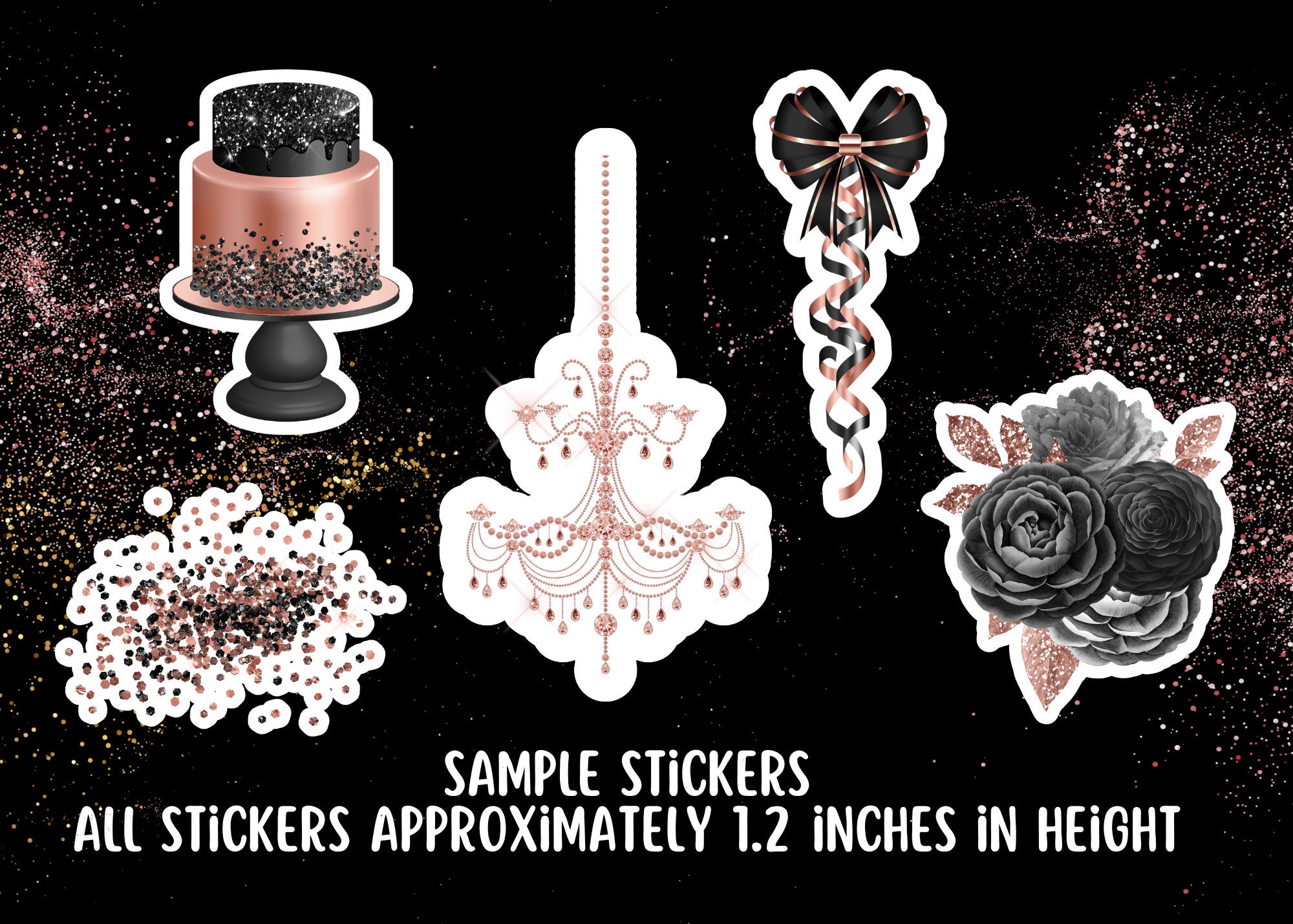 New Years Eve Printable Stickers, New Years Party Stickers, New Years ...