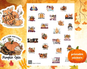Cozy Autumn Stickers, Fall Planner, Gift Wrap (Printable & Digital)