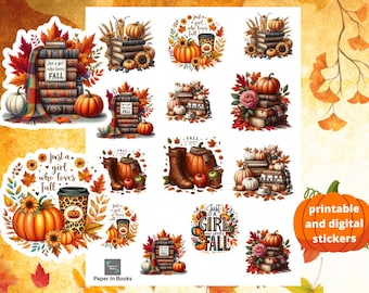 Cozy Fall Stickers, Autumn Planner Stickers (Digital/Printable)