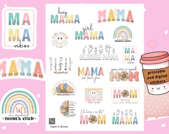 Printable Mothers Day Stickers: Planner & Cricut (Digital Download)