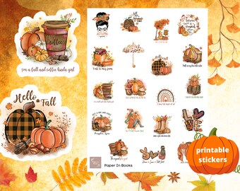 Cozy Autumn Stickers, Fall Planner Stickers (Digital Download)