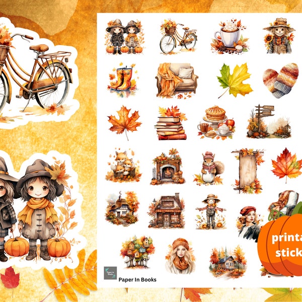 Cozy Fall Stickers, Fall Stickers, Autumn Stickers, Fall Planner Stickers, Fall Printable Stickers, Autumn Printable Stickers, Cricut