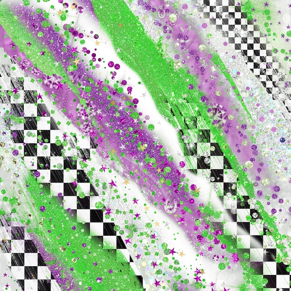 Purple and Neon Green Checkered Racing Digital PNG Download for Tumbler Sublimation and Other Sublimation Projects