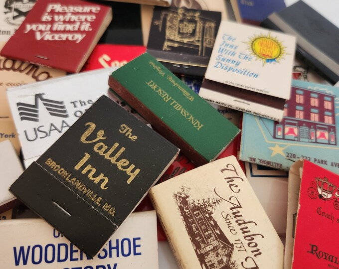 Featured listing image: Vintage Tobacciana Matches Lot, Colorful Retro National Brands Ephemera
