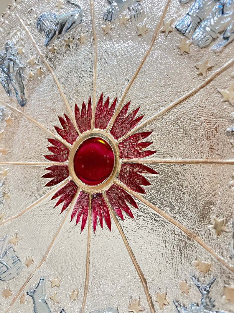 Vintage Zodiac Glass Plate Midcentury Modern 1970's Glass Plate