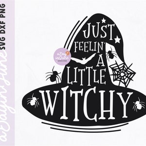 Witchy Hat SVG - PNG and DXF. Graphic t-shirt svg, svg files, halloween svg files, retro svg files, Cricut svg cut, witch svg file, sign svg