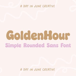 Golden Hour Font - Vintage Retro Bubble Font - Canva Fonts - Goodnotes Fonts - Cricut Fonts - Handwritten Font - Cute Fonts Bubbly Boho Font