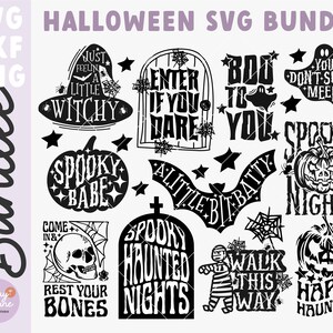 Vintage Halloween SVG Bundle - also PNG and DXF. Halloween svg, Halloween sign svg, cricut halloween svg, cricut bundle, halloween decor svg